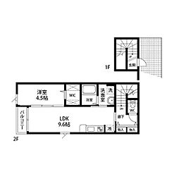 ドゥ・アネッサIX 1LDKの間取図画像