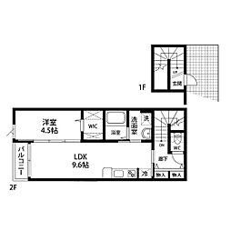 ドゥ・アネッサIX 1LDKの間取図画像