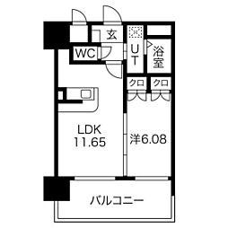 アルティザ仙台花京院 1LDKの間取図画像