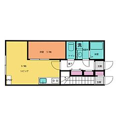 アスト五十人町 1LDKの間取図画像