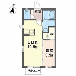 シャーメゾン西多賀 1LDKの間取図画像