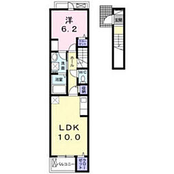 ブルグ大塒 1LDKの間取図画像