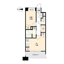グランカーサ仙台五橋 1DKの間取図画像