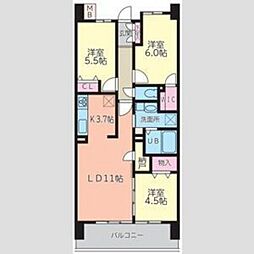ドレッセ新田東 3LDKの間取図画像