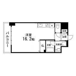 ルキシア大町西公園 ワンルームの間取図画像