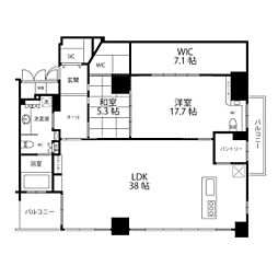 ルクール新寺 2LDKの間取図画像