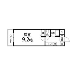 サンシャレィ中島丁 1Kの間取図画像