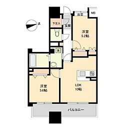 パークフラッツ五橋 2LDKの間取図画像