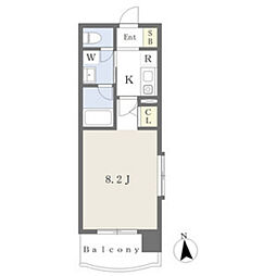 チェンピー榴岡2 1Kの間取図画像