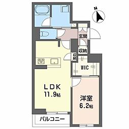 Forena 西町 1LDKの間取図画像