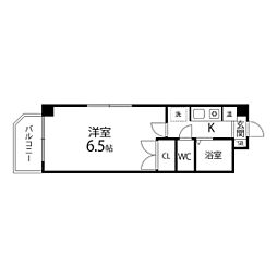 サンシティ柏木1 1Kの間取図画像