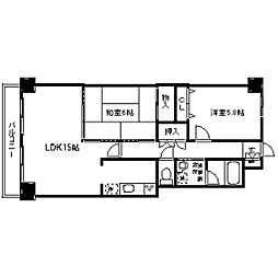 東仙台ガーデンハイツ3 2LDKの間取図画像