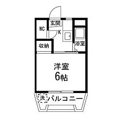 シャングリラ荒巻 1Kの間取図画像
