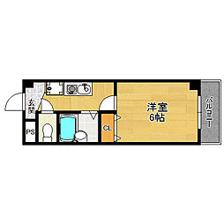 トーリエユタカ 8階1Kの間取り