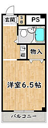 大和田マンション 1Kの間取図画像