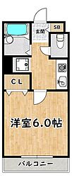 メゾンシエル 1Kの間取図画像