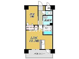 カンフォーラ松原 5階1LDKの間取り