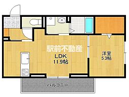 ロイヤルタウン日の出 3階1LDKの間取り