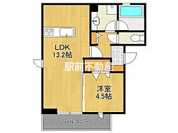 ル・シュマン 1階1LDKの間取り