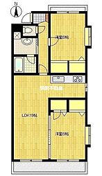 ピュアライフ小城 2階2LDKの間取り