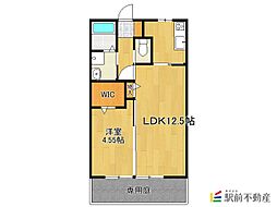 ラ・フェリーチェ 1階1LDKの間取り