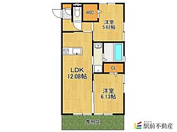ラ・フェリーチェ 2階2LDKの間取り