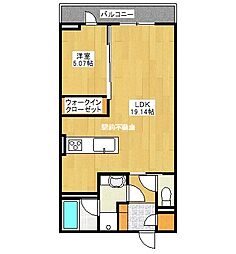 ラ・カーサ・フェリーチェ 2階1LDKの間取り