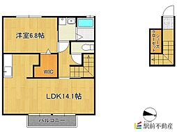 リッチカトレア 1LDKの間取図画像