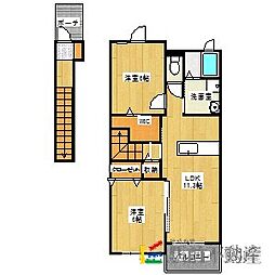 エム・フレールII 2階2LDKの間取り