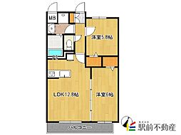 エグゼクティブ　イーストタワー 5階2LDKの間取り