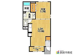 さくらIV 1階1LDKの間取り