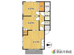 シティメイト多布施 2DKの間取図画像