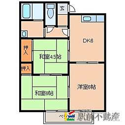 フレグランス伊藤西 3DKの間取図画像