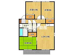 セジュール木乃原D棟 3LDKの間取図画像