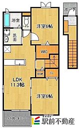 アトレ神埼1 2LDKの間取図画像
