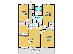 ディーグラフォート佐賀エクセレンテージ 3LDKの間取図画像