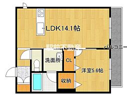 シャーメゾン堀川 1LDKの間取図画像