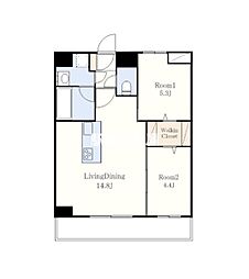 SANSEVIERIA参道 2LDKの間取図画像