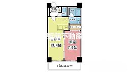 Y.SENレジデンス神園 1LDKの間取図画像