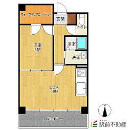 ポエム夢咲 1LDKの間取図画像