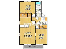 リージャ・パレA 2LDKの間取図画像