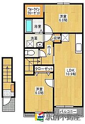 ビッグ・ルーフA 2LDKの間取図画像