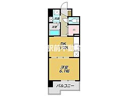 エミネンス駅南 1DKの間取図画像