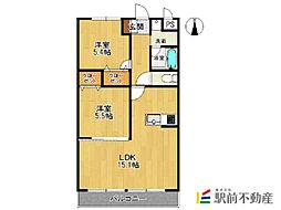 ラディスター 2LDKの間取図画像