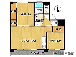 ハッピーエステートモア大財北2号棟 2LDKの間取図画像