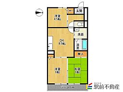 コーポウエスト 2LDKの間取図画像
