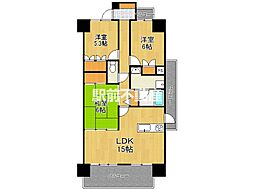 サーパス大財第2 3LDKの間取図画像