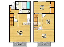 ジュシサンハウス鬼丸 3LDKの間取図画像
