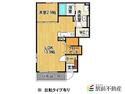 ヌーヴォー 1LDKの間取図画像