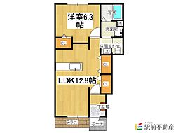 すいふようB 1LDKの間取図画像